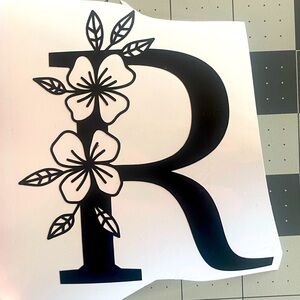 Black “R” Monogram Vinyl Decal